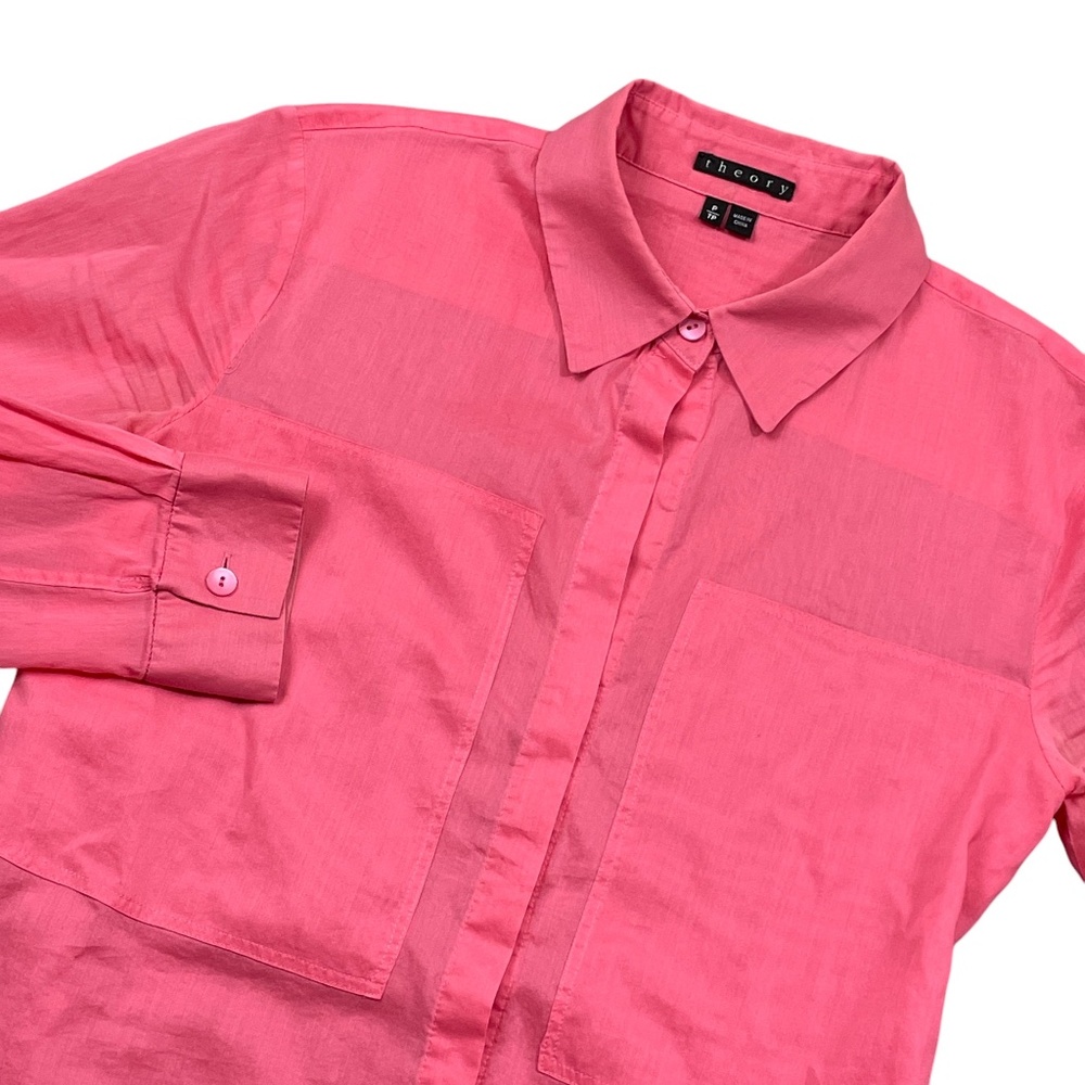 Theory TP LongSleeve Button Up‎ Blouse Ladies Sem… - image 2